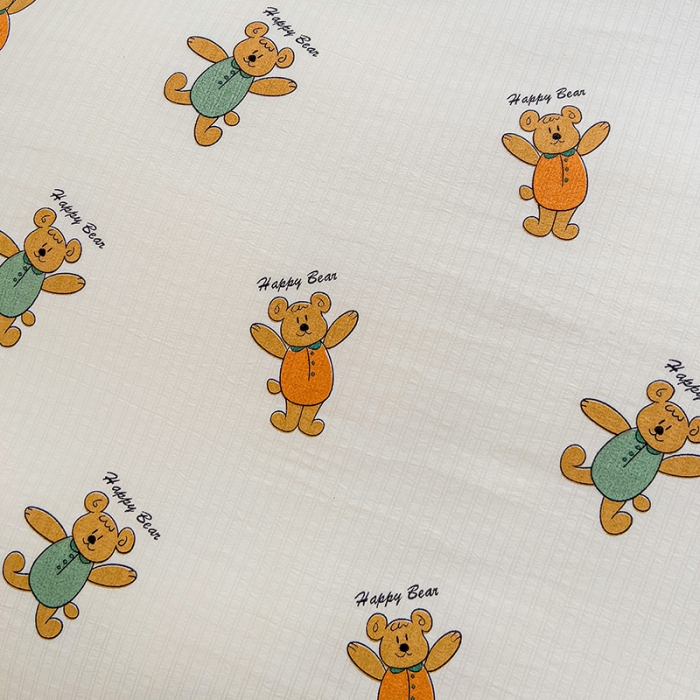 91家纺网 家纺一手货源 找家纺 暖芯优选2023新款超柔有氧小竺提花棉双层纱学生四件套 小熊派对