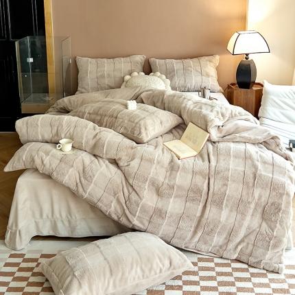 91家纺网 家纺一手货源 找家纺 （总）富之航家纺 2023新款兔毛牛奶绒四件套