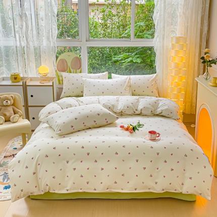 91家纺网 家纺一手货源 找家纺 （总）暖芯优选 2023直播热款超柔水洗棉双层纱四件套