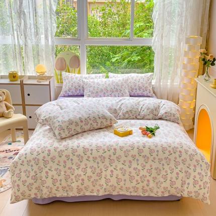 暖芯优选 2023直播热款超柔水洗棉双层纱四件套 芳华