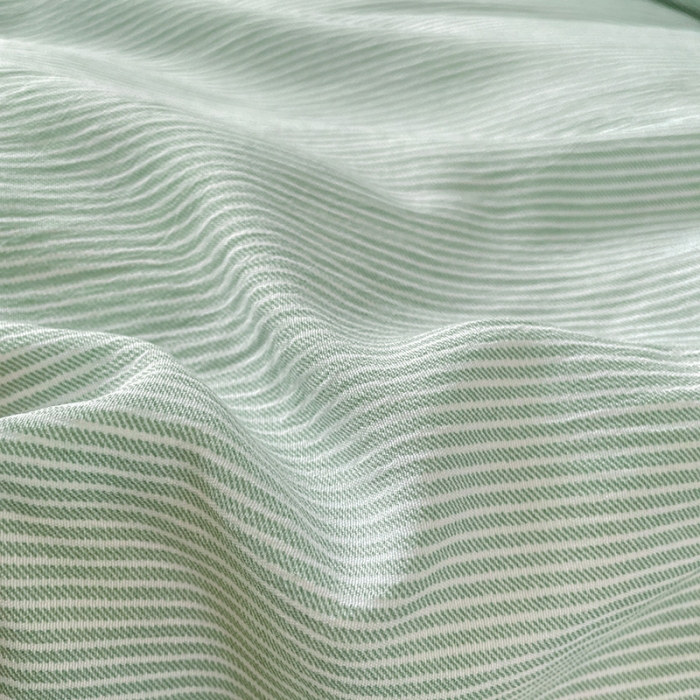 91家纺网 家纺一手货源 找家纺 暖芯优选 2023新款无印风贝壳绣双层纱棉麻水洗四件套 宁静-浅绿