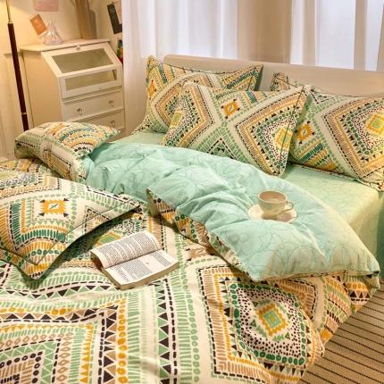 91家纺网 家纺一手货源 找家纺 （总）新印象 2025新款全棉生态磨毛印花四件套