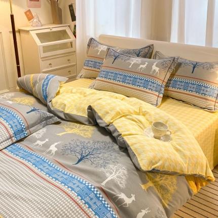 91家纺网 家纺一手货源 找家纺 （总）新印象 2025新款全棉生态磨毛印花四件套