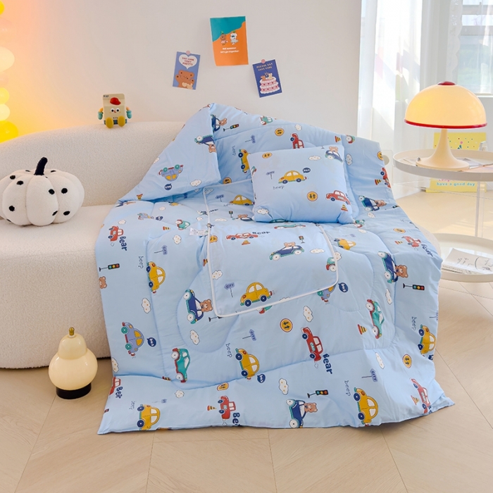 91家纺网 家纺一手货源 找家纺 良佐生活 2023新款A类60支全棉儿童多功能抱枕被 滴滴汽车