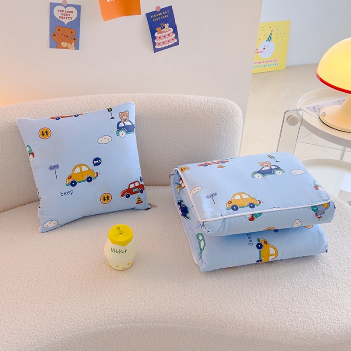 91家纺网 家纺一手货源 找家纺 良佐生活 2023新款A类60支全棉儿童多功能抱枕被 滴滴汽车