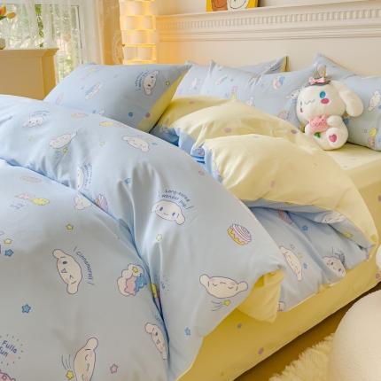 91家纺网 家纺一手货源 找家纺 （总）金丝鸟家纺 2023新款全棉印花三利欧库洛米系列四件套