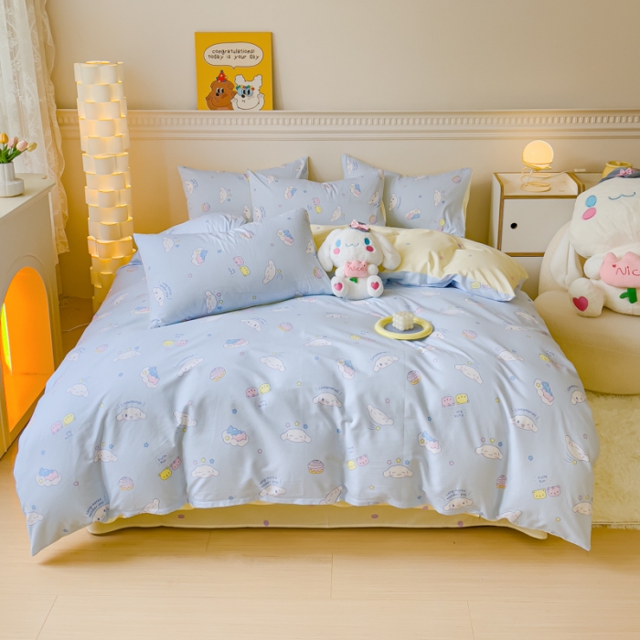 91家纺网 家纺一手货源 找家纺 （总）金丝鸟家纺 2023新款全棉印花三利欧库洛米系列四件套