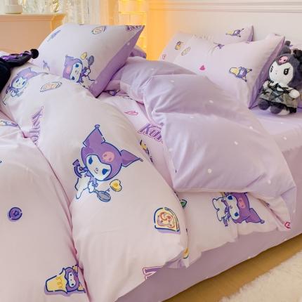 金丝鸟家纺 2023新款全棉印花三利欧库洛米系列四件套 荷包蛋