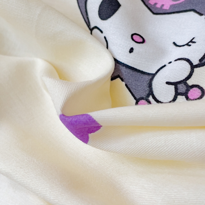 91家纺网 家纺一手货源 找家纺 金丝鸟家纺 2023新款全棉印花三利欧库洛米系列四件套 小怪兽