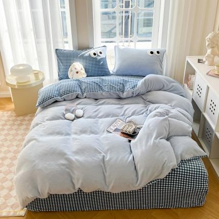 91家纺网 家纺一手货源 找家纺 （总）慕尚家纺 2025新款牛奶绒大眼睛系列四件套