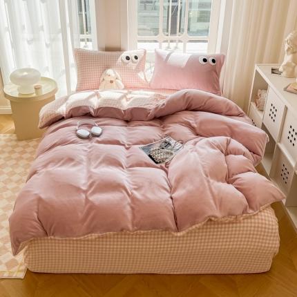 91家纺网 家纺一手货源 找家纺 （总）慕尚家纺 2025新款牛奶绒大眼睛系列四件套