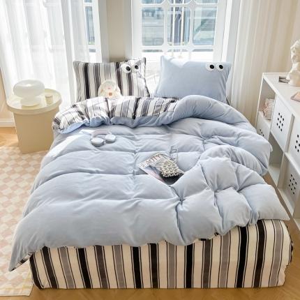 91家纺网 家纺一手货源 找家纺 （总）慕尚家纺 2025新款牛奶绒大眼睛系列四件套