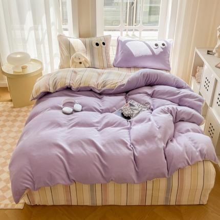 91家纺网 家纺一手货源 找家纺 （总）慕尚家纺 2025新款牛奶绒大眼睛系列四件套