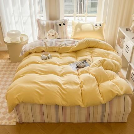 91家纺网 家纺一手货源 找家纺 （总）慕尚家纺 2025新款牛奶绒大眼睛系列四件套