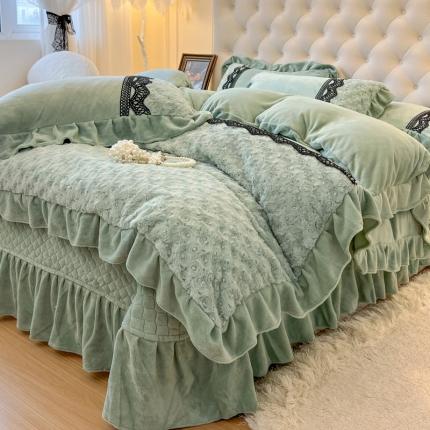 91家纺网 家纺一手货源 找家纺 （总）乐朵家居 2025秋冬 维多利亚 牛奶绒床单款夹棉床盖四件套