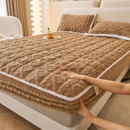 91家纺网 家纺一手货源 找家纺 （总）柔品 2025新款玉米绒夹棉床笠