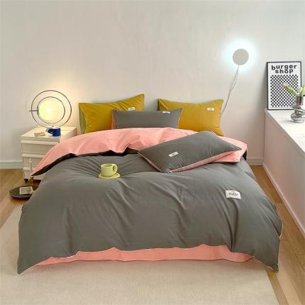 91家纺网 家纺一手货源 找家纺 总安力森/诚臻酒店用品2023新款全棉糖果色被套单件纯棉单被罩磨毛冬季厚四件套四季通用