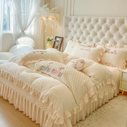 91家纺网 家纺一手货源 找家纺 （总）好儿喜 2023新款牛奶绒床单床盖款四件套-米娅系列