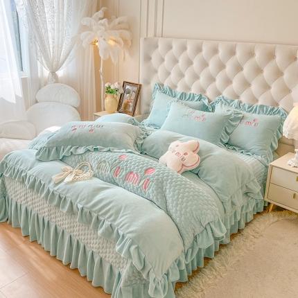 91家纺网 家纺一手货源 找家纺 （总）好儿喜 2023新款牛奶绒床单床盖款四件套-米娅系列