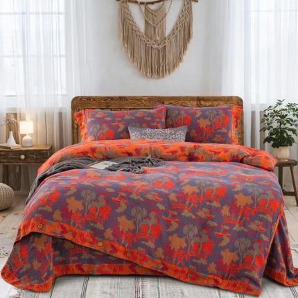 91家纺网 家纺一手货源 找家纺 （总）双层纱家居 2023新款纽扣aa款双层纱四件套