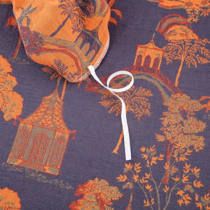 91家纺网 家纺一手货源 找家纺 双层纱家居 2023新款纽扣aa款双层纱四件套 蓝调深蓝