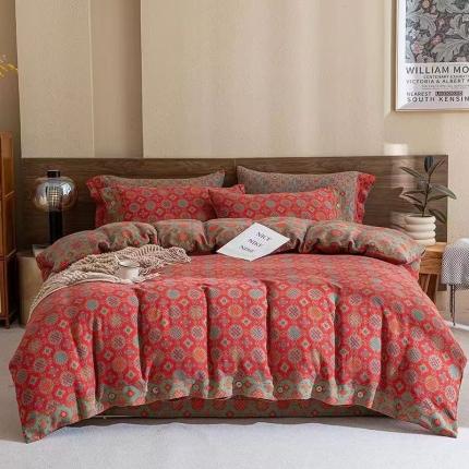 双层纱家居 2023新款纽扣aa款双层纱四件套 吉祥扣-纽扣款