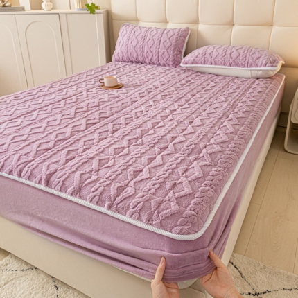 91家纺网 家纺一手货源 找家纺 （总）可恩欣 2025爆款A类塔芙绒夹棉床笠塔芙绒牛奶绒床笠三件套