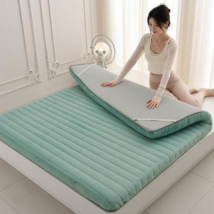 亿丁点床垫 2023新款A类加厚兔毛绒床垫 兔绒记忆棉充填翠绿色