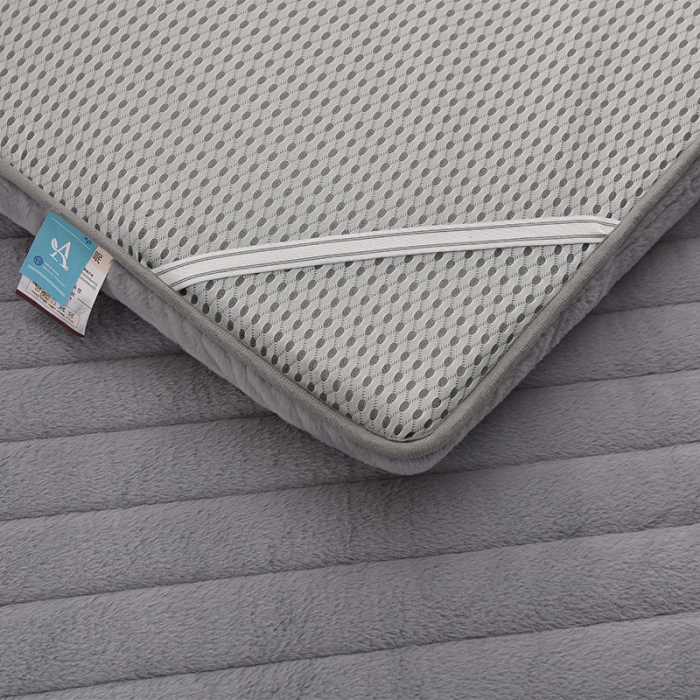 91家纺网 家纺一手货源 找家纺 亿丁点床垫 2023新款A类加厚兔毛绒床垫 兔绒记忆棉充填灰色