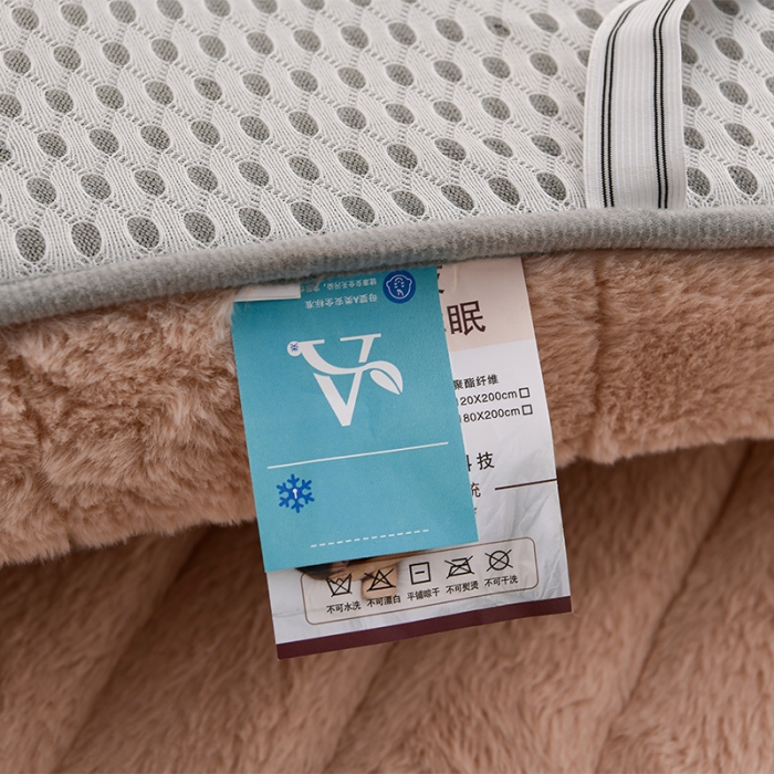 91家纺网 家纺一手货源 找家纺 亿丁点床垫 2023新款A类加厚兔毛绒床垫 兔绒记忆棉充填驼色