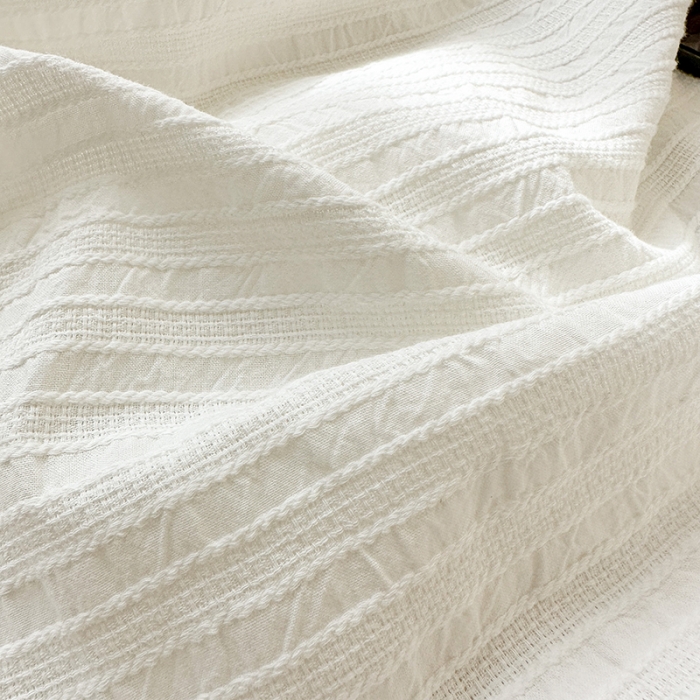 91家纺网 家纺一手货源 找家纺 怡家居 2023新款色织棉麻提花加绒四件套 锦瑟-奶白