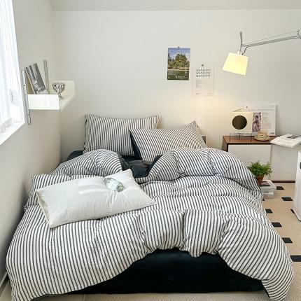 怡家居 2023新款色织棉麻提花加绒四件套 锦瑟-深灰