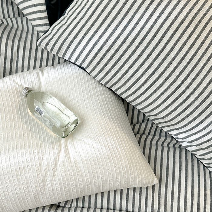 91家纺网 家纺一手货源 找家纺 怡家居 2023新款色织棉麻提花加绒四件套 锦瑟-深灰