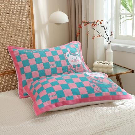 91家纺网 家纺一手货源 找家纺 总枕巾新款纯棉一对装全棉家用纱布枕头套巾高档男生枕头巾垫巾学生宿舍