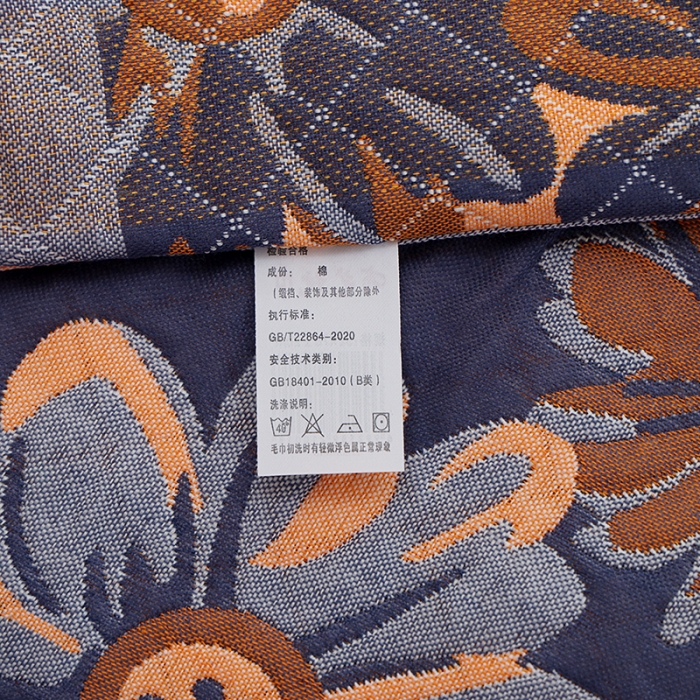 91家纺网 家纺一手货源 找家纺 枕巾新款纯棉一对装全棉家用纱布枕头套巾高档男生枕头巾垫巾学生宿舍 春色满园-藏青