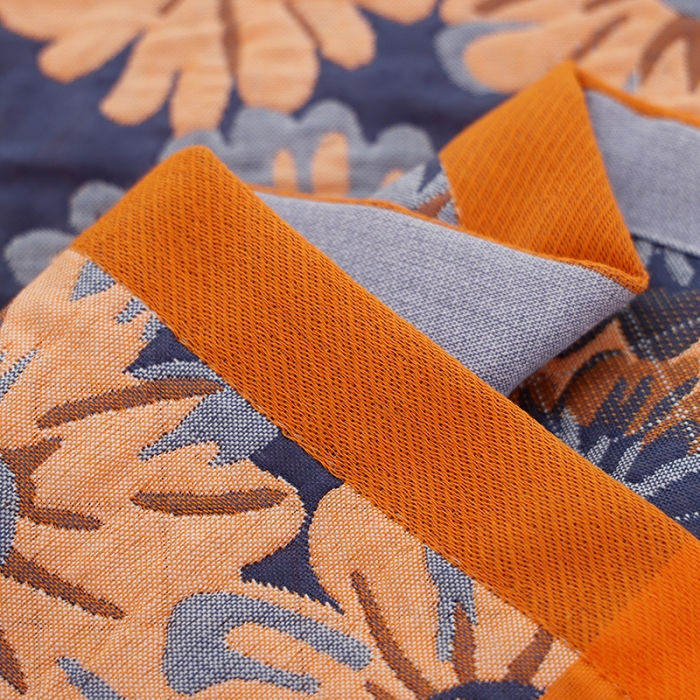 91家纺网 家纺一手货源 找家纺 枕巾新款纯棉一对装全棉家用纱布枕头套巾高档男生枕头巾垫巾学生宿舍 春色满园-藏青