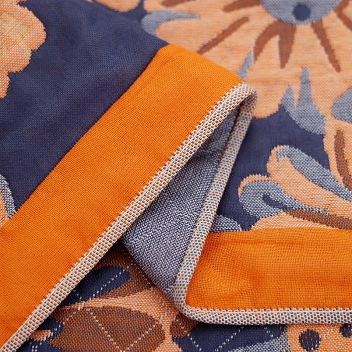 91家纺网 家纺一手货源 找家纺 枕巾新款纯棉一对装全棉家用纱布枕头套巾高档男生枕头巾垫巾学生宿舍 春色满园-藏青