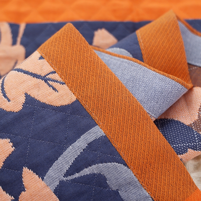 91家纺网 家纺一手货源 找家纺 枕巾新款纯棉一对装全棉家用纱布枕头套巾高档男生枕头巾垫巾学生宿舍 花语向阳-藏青