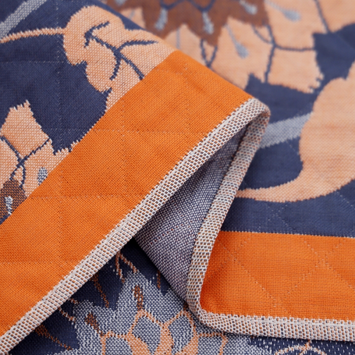 91家纺网 家纺一手货源 找家纺 枕巾新款纯棉一对装全棉家用纱布枕头套巾高档男生枕头巾垫巾学生宿舍 花语向阳-藏青