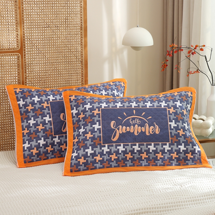 91家纺网 家纺一手货源 找家纺 枕巾新款纯棉一对装全棉家用纱布枕头套巾高档男生枕头巾垫巾学生宿舍 阳光风车-藏青