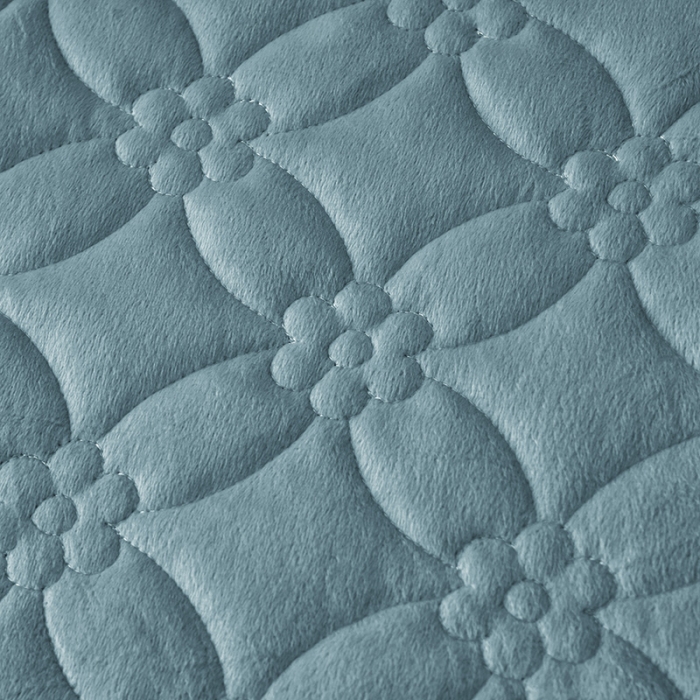 91家纺网 家纺一手货源 找家纺 罗艺轩 2024秋冬新款水晶绒花样年华全夹棉加厚床裙三件套 花样年华-湖蓝