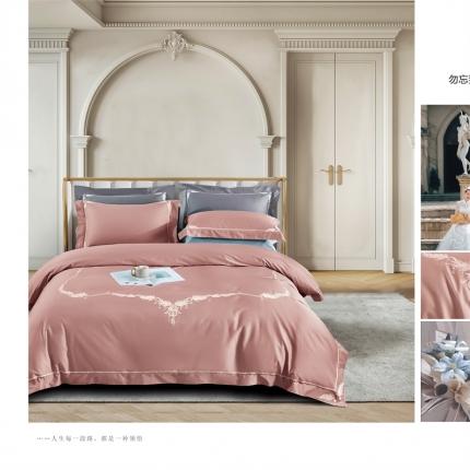 91家纺网 家纺一手货源 找家纺 （总）权瑾家纺 120支长绒棉四件套-勿忘我