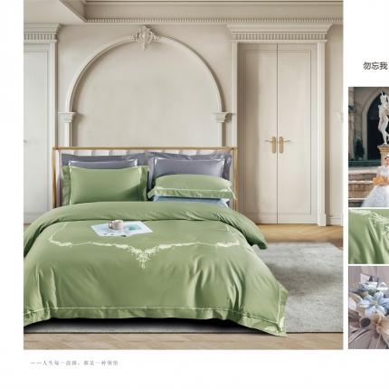 91家纺网 家纺一手货源 找家纺 （总）权瑾家纺 120支长绒棉四件套-勿忘我