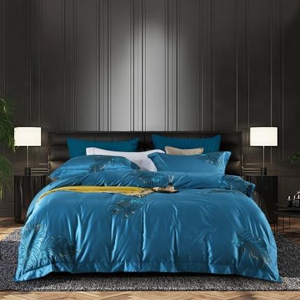 91家纺网 家纺一手货源 找家纺 （总）权瑾家纺 120支长绒棉四件套-玫瑰羽