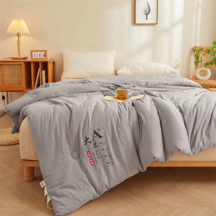 91家纺网 家纺一手货源 找家纺 南北家居 2024新款A类母婴级原棉被子被芯灰色