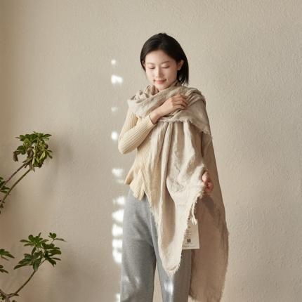 91家纺网 家纺一手货源 找家纺 （总）安莱生活 2023新款百分百亚麻围巾披肩