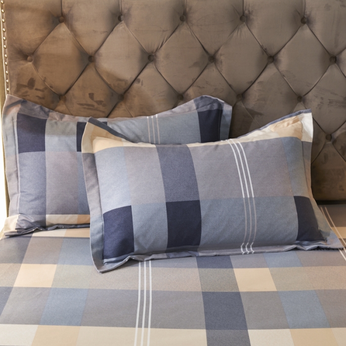 91家纺网 家纺一手货源 找家纺 伊而梦 2023新款全棉磨毛印花四件套系列单品枕套 梵客-灰