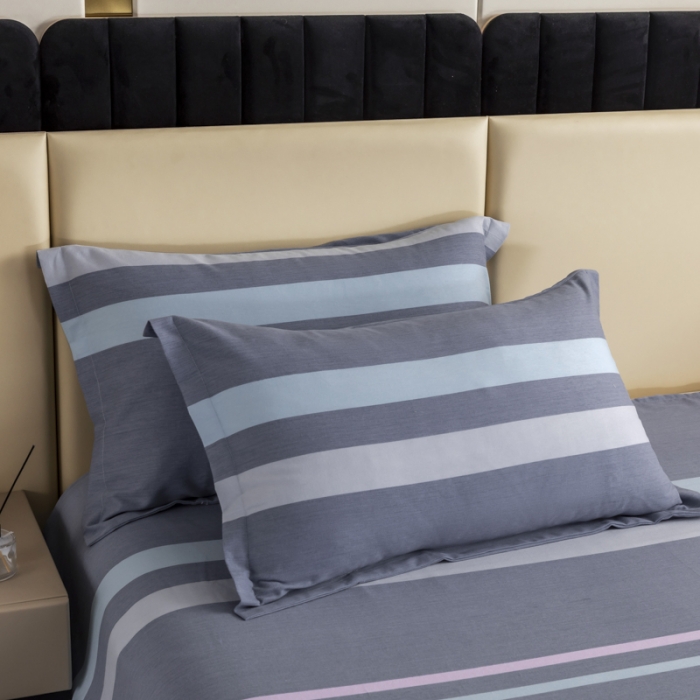 91家纺网 家纺一手货源 找家纺 伊而梦 2023新款全棉磨毛印花四件套系列单品枕套 乔纳森-蓝