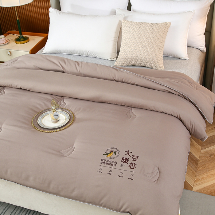 91家纺网 家纺一手货源 找家纺 畅畅家纺 2023新款抗菌纤维亲肤大豆冬被被子被芯 高雅灰