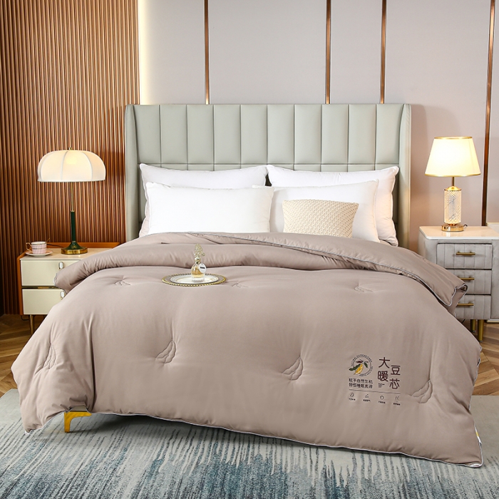 91家纺网 家纺一手货源 找家纺 畅畅家纺 2023新款抗菌纤维亲肤大豆冬被被子被芯 高雅灰